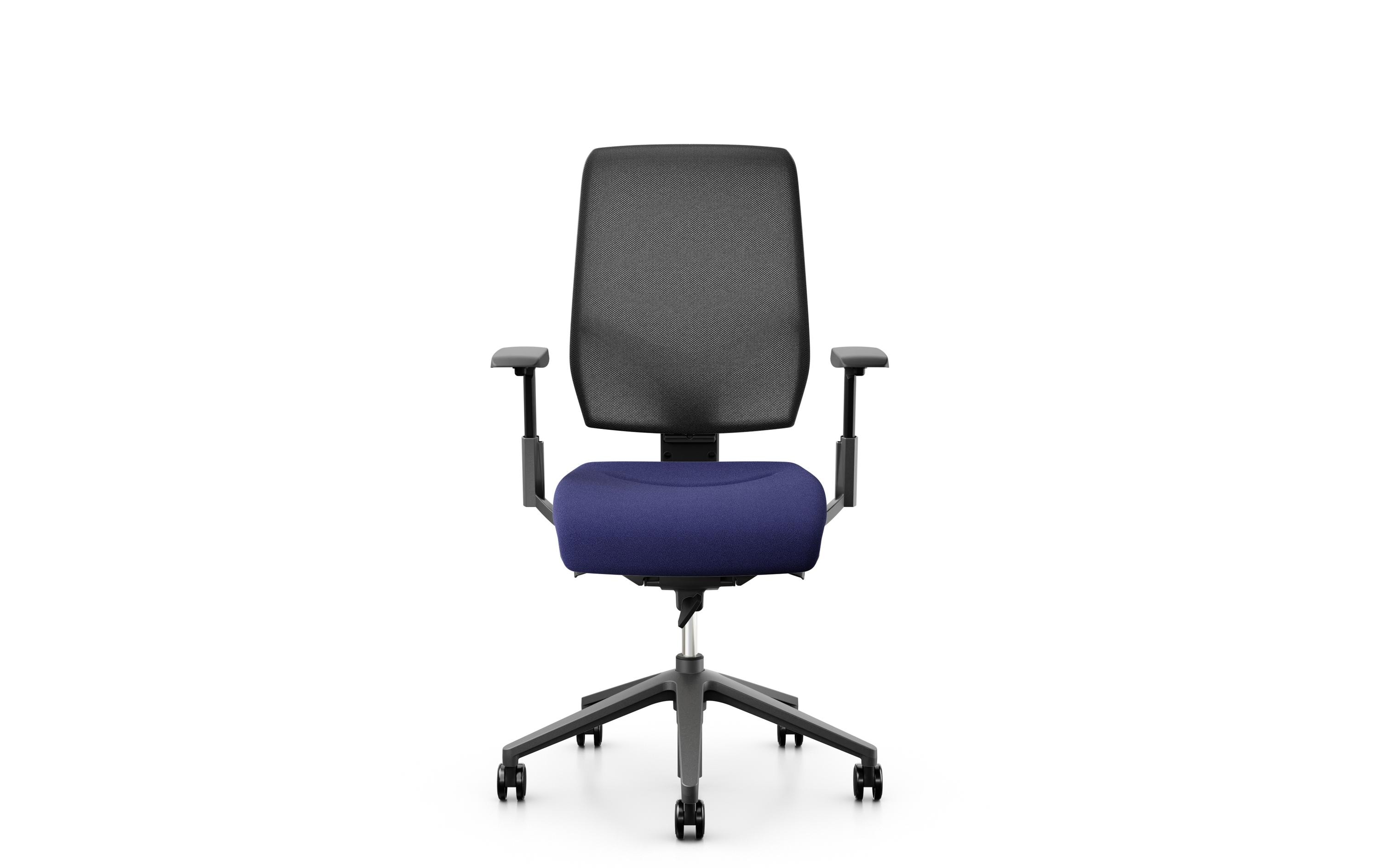 Bürostuhl 68 mit Netzrücken Dunkelblau<br>Drehstuhl mit zeitlosem Design und technischer Raffinesse