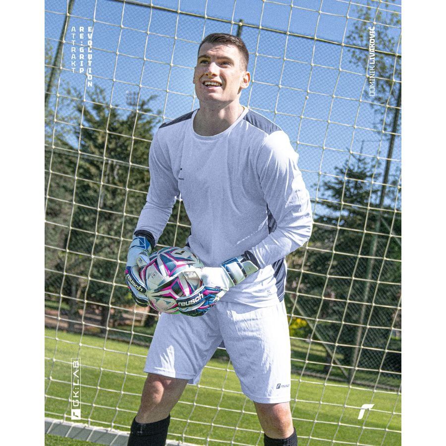 Reusch Gants de Gardien Attrakt RE:GRIP Evolution - Blanc/Bleu/Rose