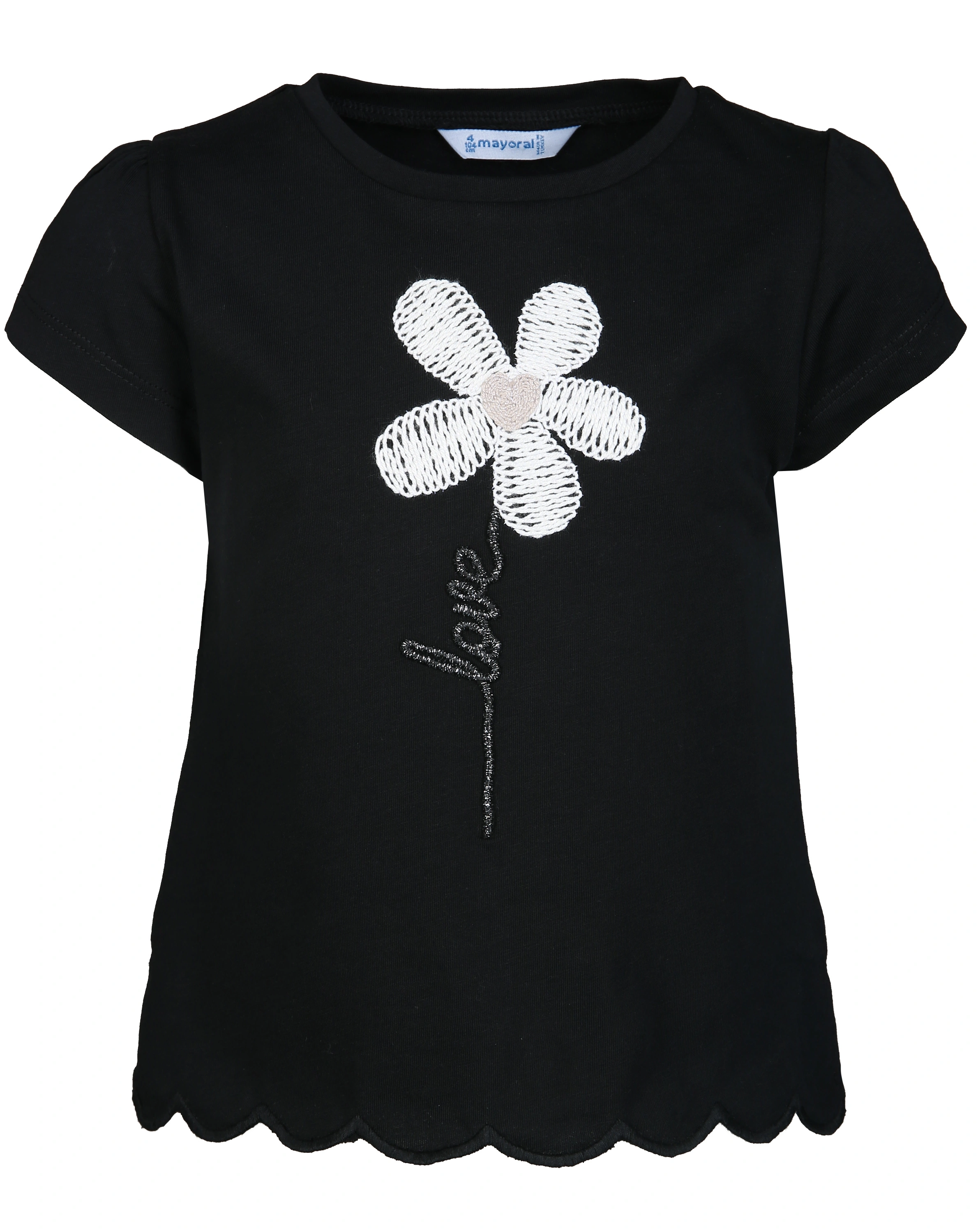 T-Shirt FLOWER LOVE in schwarz