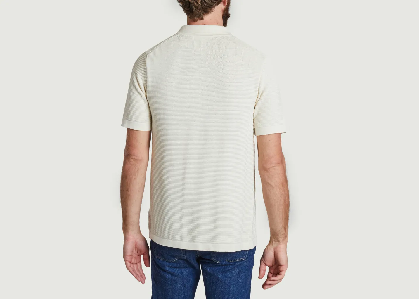 Polo loose côtelé col zippé KCA