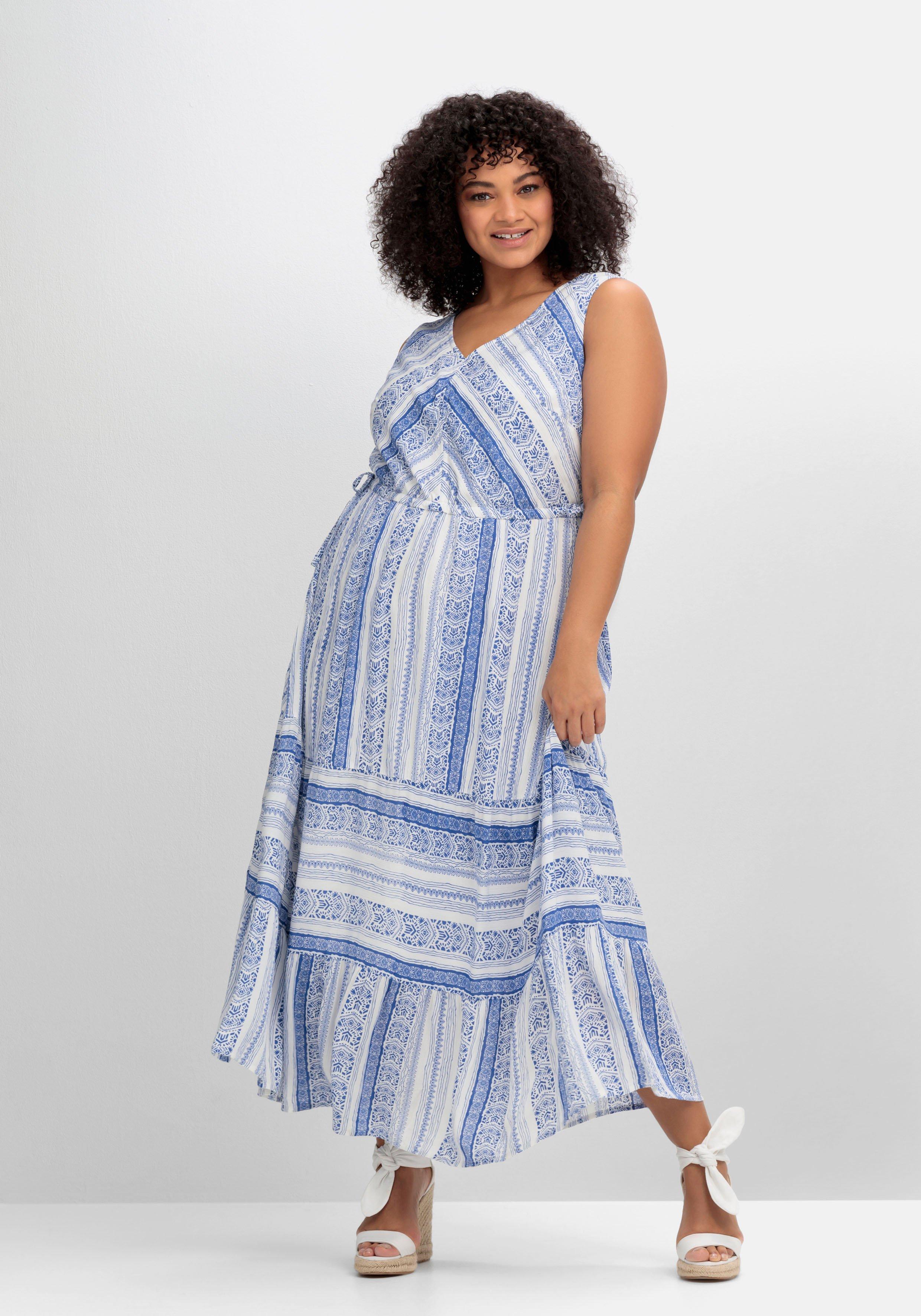 Ärmelloses Maxikleid mit Alloverdruck
