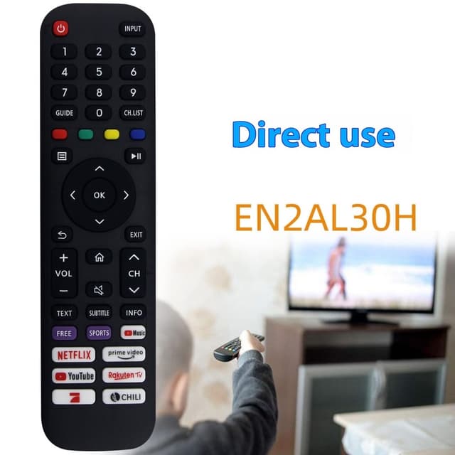 Fjernbetjeningserstatning til EN2AL30H til Hisense Smart Tv