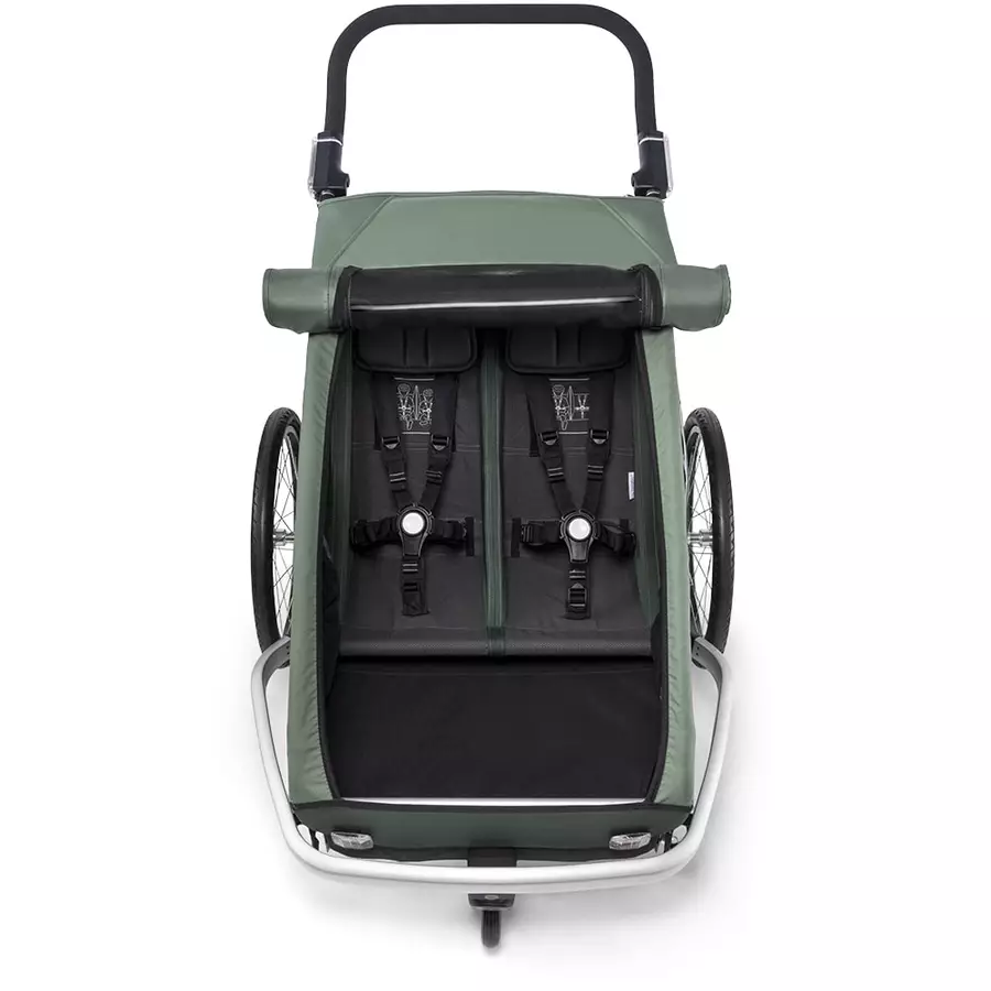 CROOZER Kinderfahrradanhänger Kid Vaaya 2 Jungle green inklusive Wheelblades