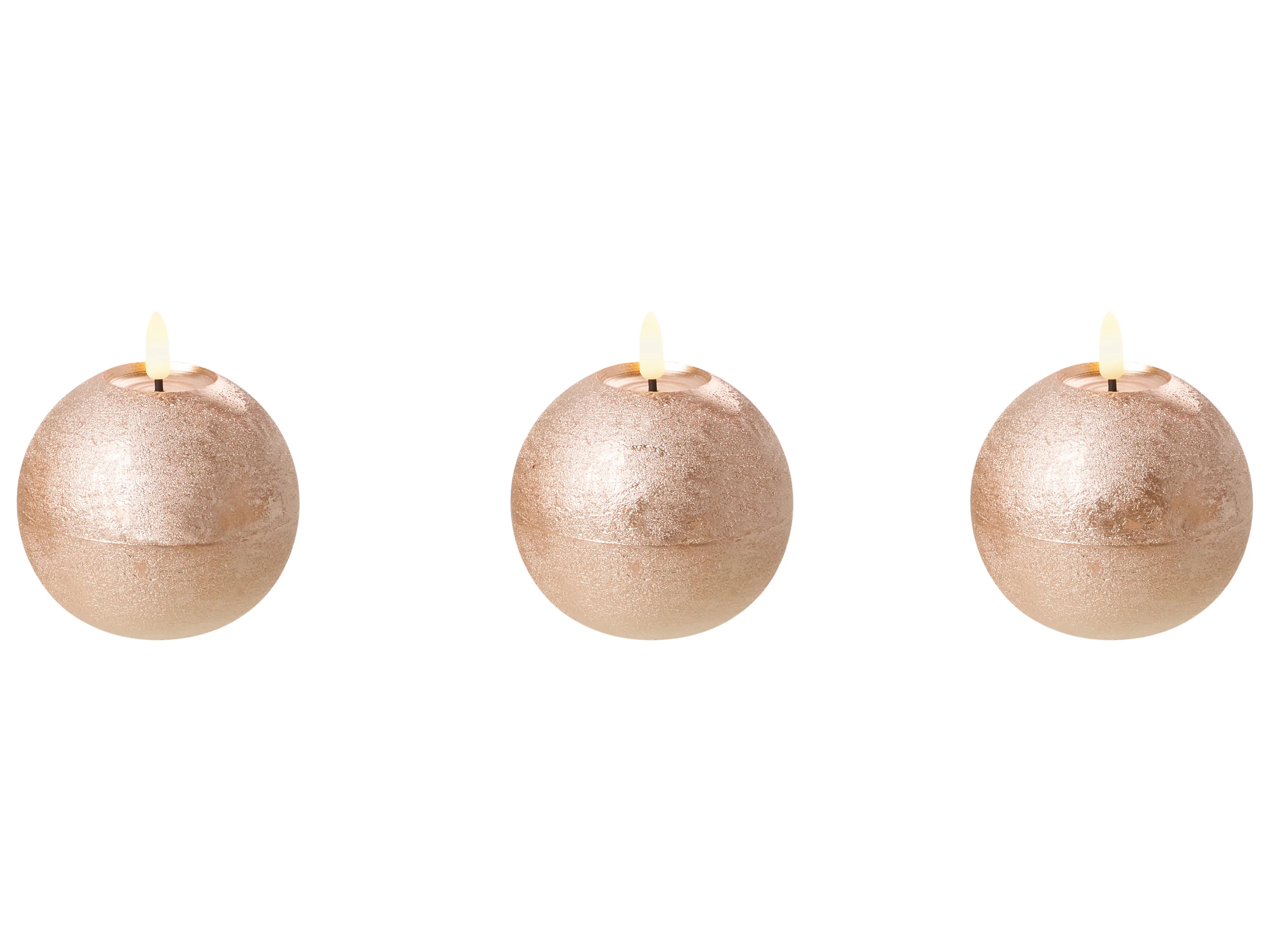 Set van 3 LED kaarsen AMBROSIA 11 cm Goud