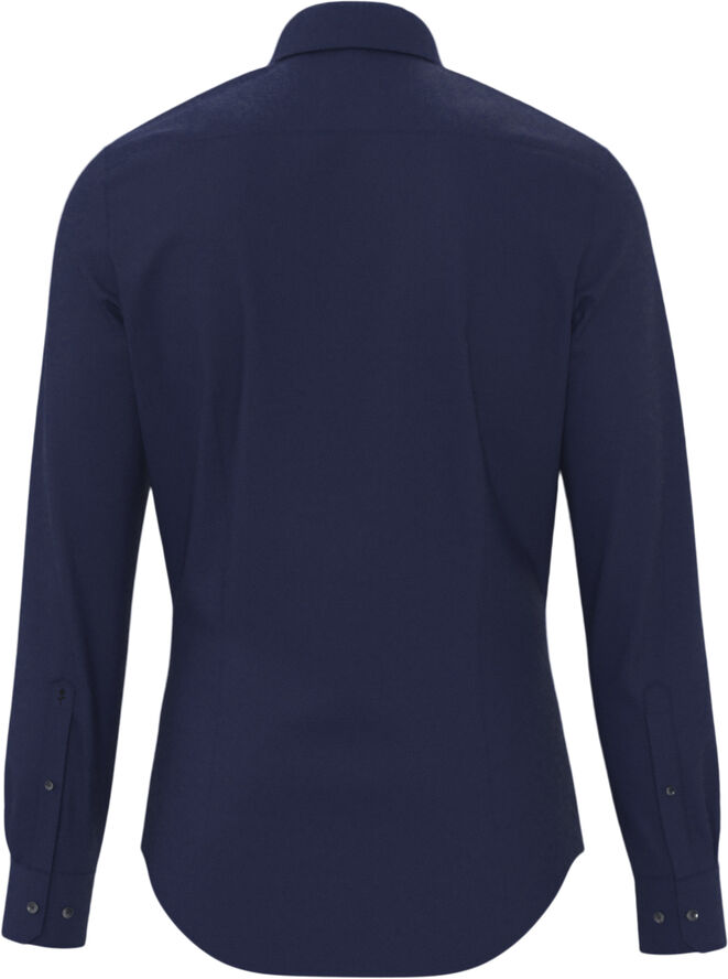 Seidensticker Flannel shirt Slim Long sleeve Kent-Collar Uni Blue