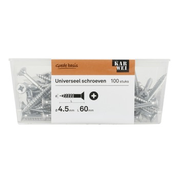 KARWEI unischroef platkop verzinkt 4,5x60 mm 100 stuks