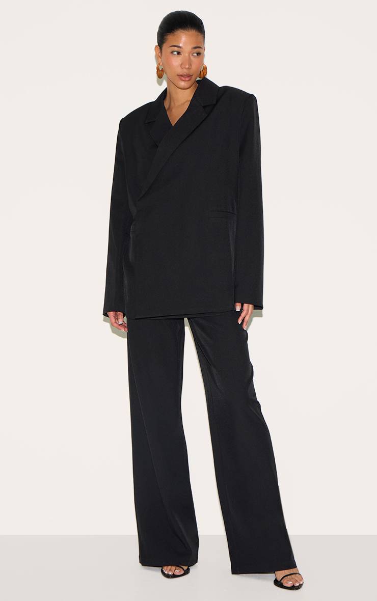 Noir Ensemble Coordonné Blazer Ajusté Tissé