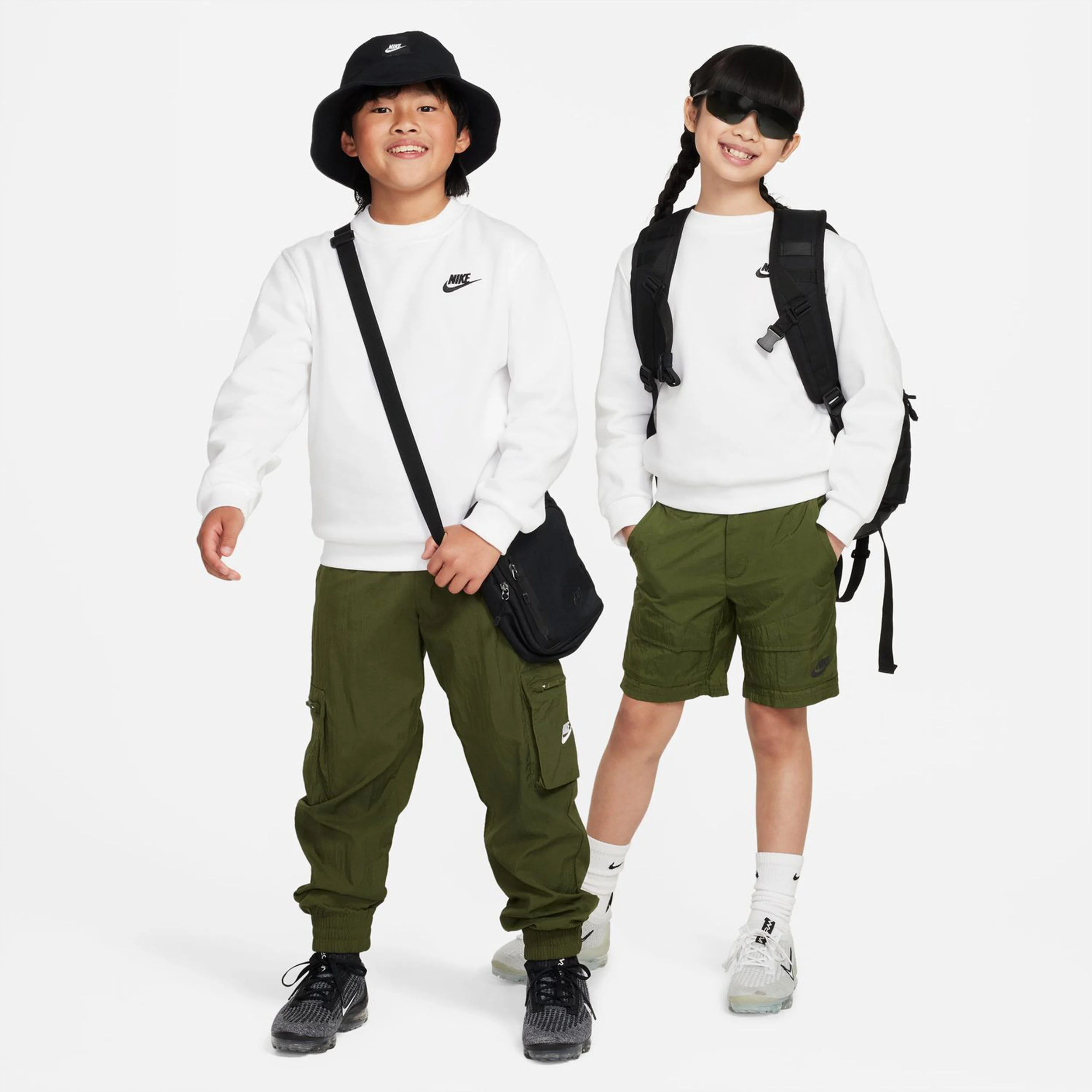 Nike Club Fleece Haut Manches Longues Enfants - Blanc