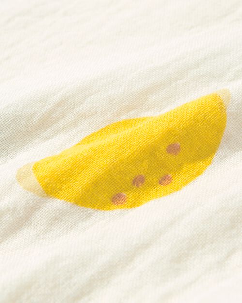combinaison nouveau-né mousseline citrons écru