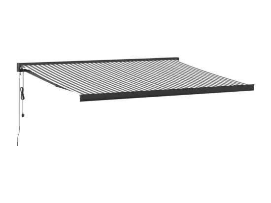 Auvent rétractable anthracite et blanc 4x3 m tissu et aluminium