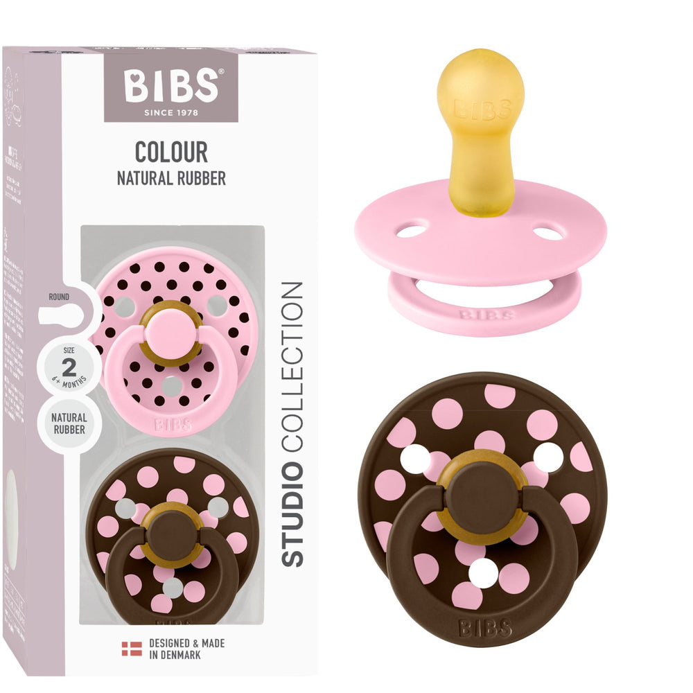 Køb Bibs Baby Pink/Mocha Sut Studio Colour 2-Pak Polka Latex