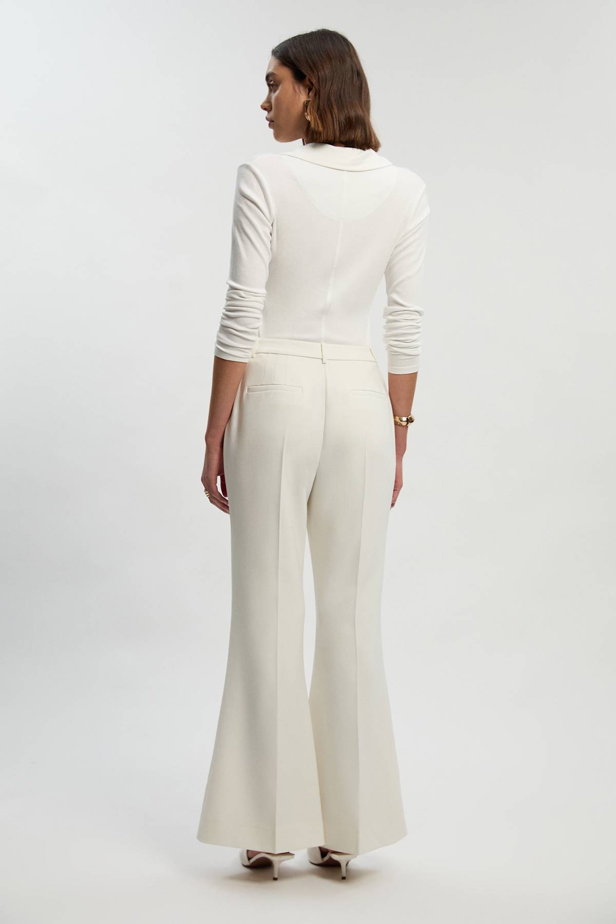 KarenMillen Pantalon Bootcut Ajusté Poli Petite Taille