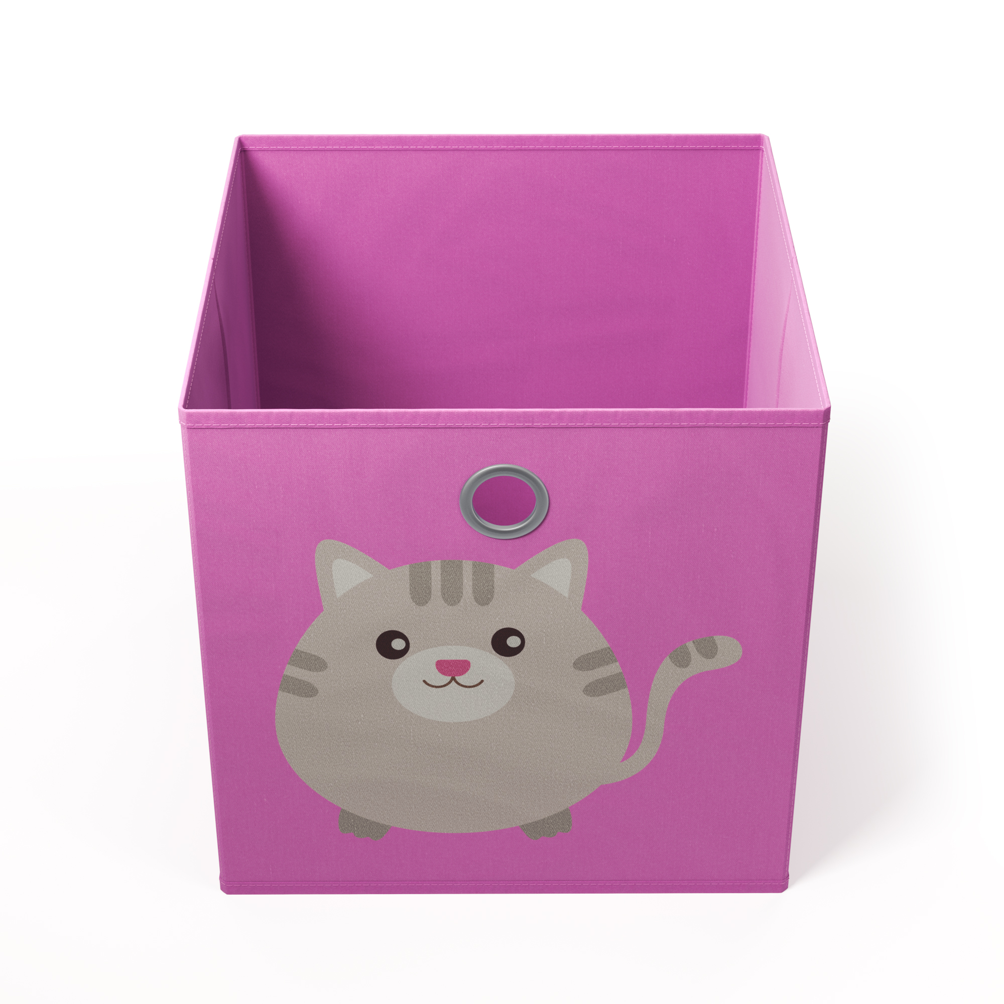 Aufbewahrungsbox Katze 33 x 33 cm 2er Set pink
