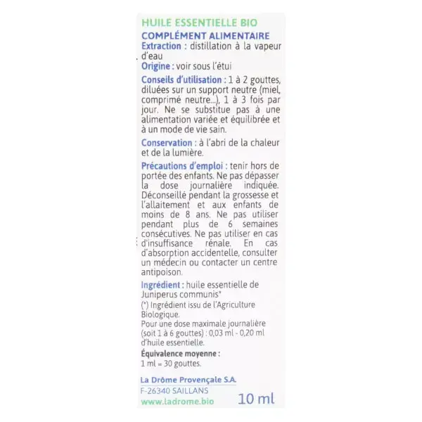 Óleo Essencial de Zimbro Orgânico Ladrome 10ml