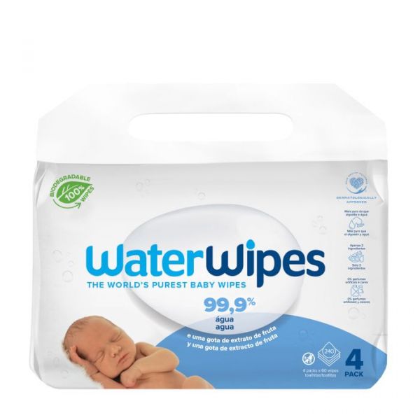WaterWipes Toalhitas Biodegradáveis 4x60 Unidades