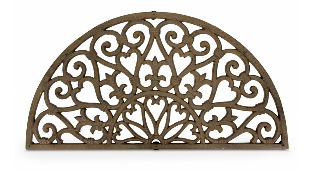 Paillasson demi lune fonte marron 62x2x33cm