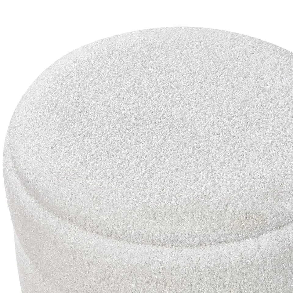 OKATON - Hocker met opbergruimte - Wit - Bouclé