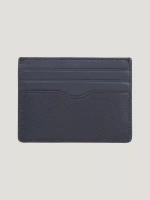 Porta-cartões de crédito com textura contrastante em couro