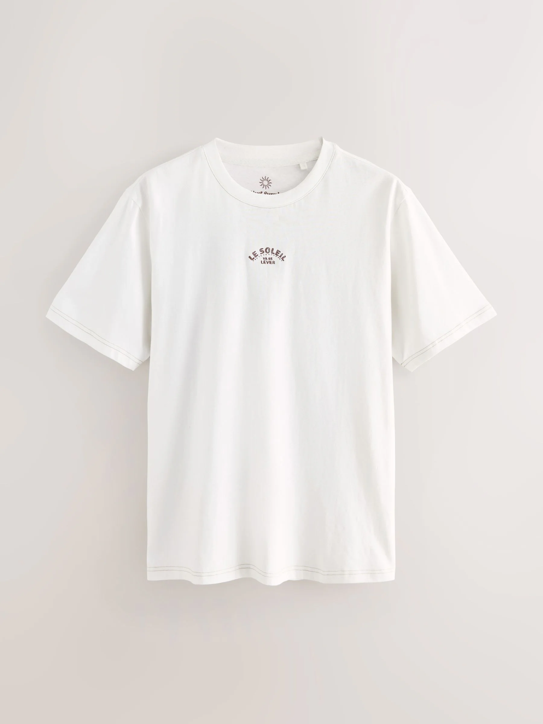Wit/blauw/bruin - Normale Pasvorm - Set van 3 T-shirts met print