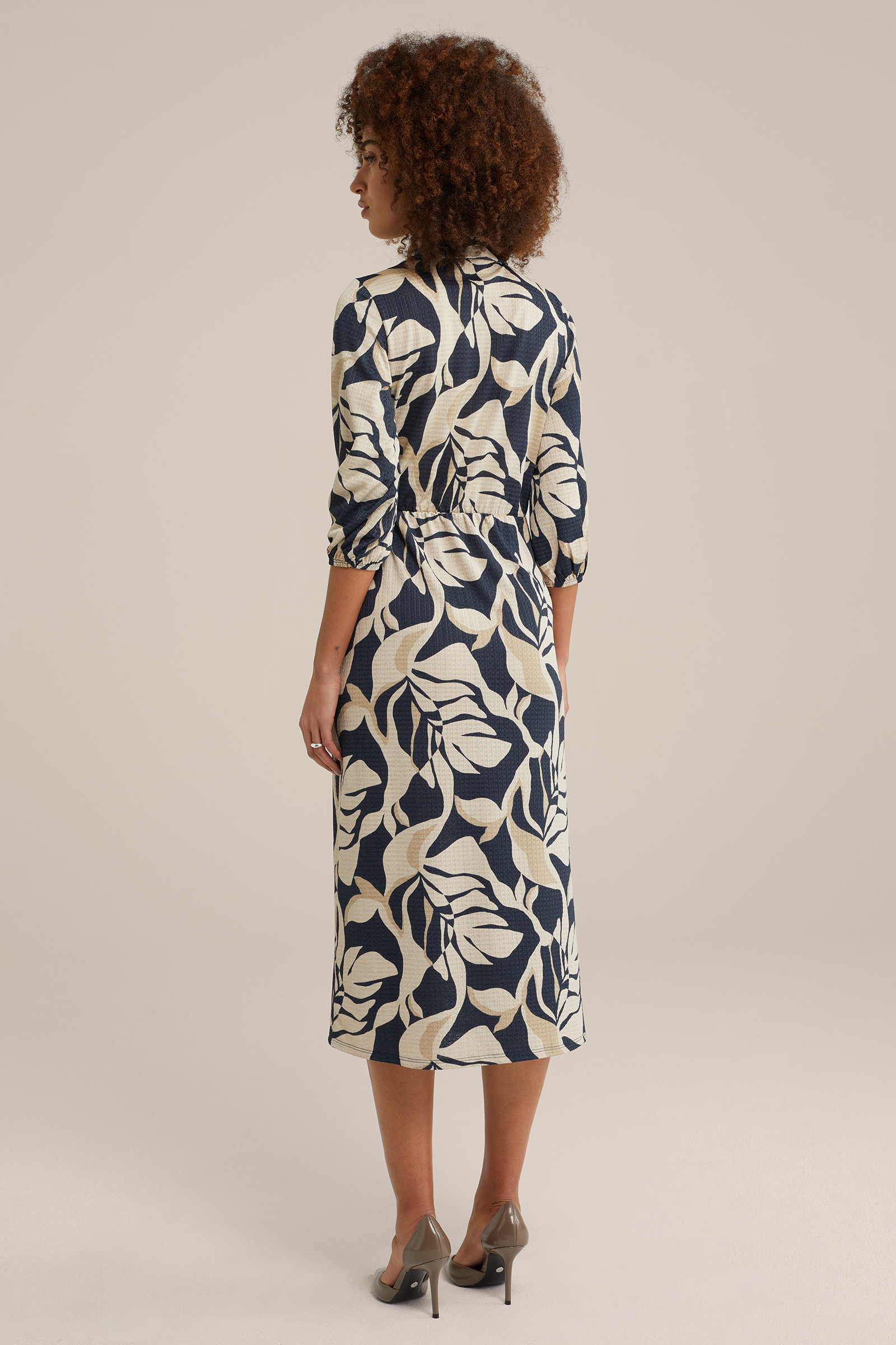 jurk met dessin WE Fashion Beige
