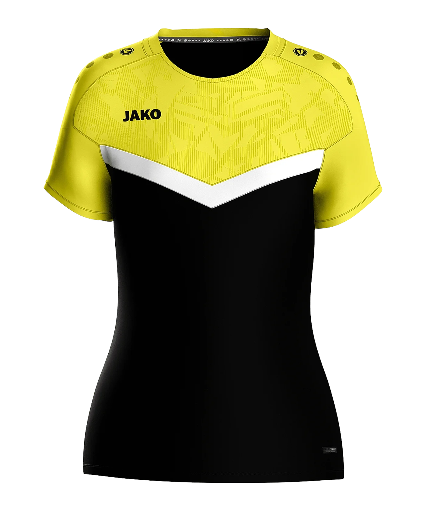 JAKO Iconic T-Shirt Damen Schwarz Gelb F808