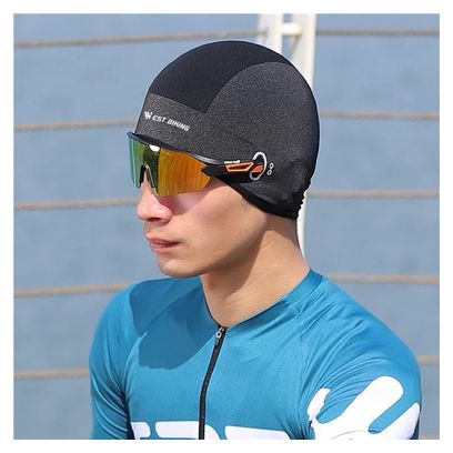 Bonnet d'Eté Refroidissant en Soie Glacée Noir/Gris