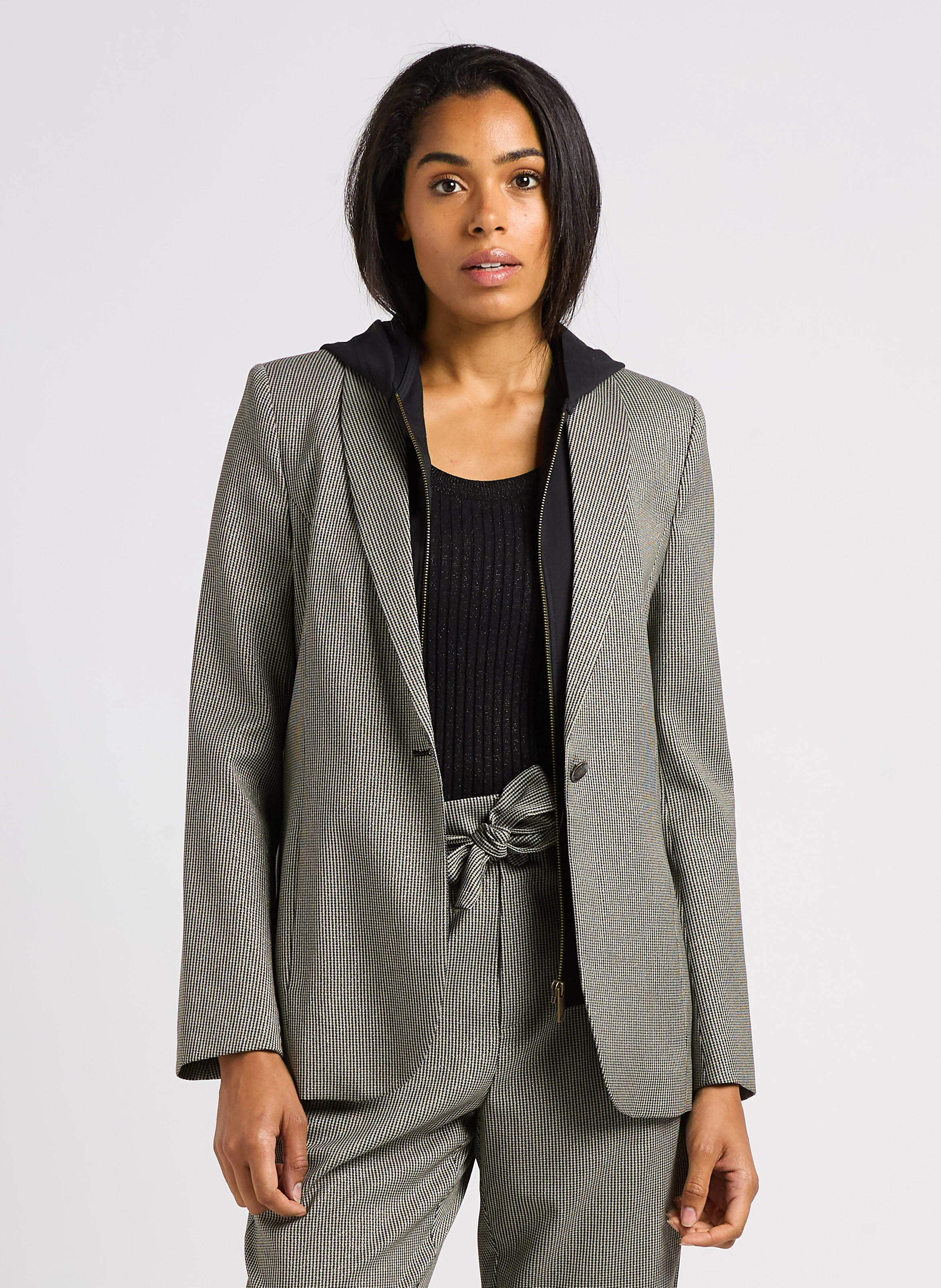 VITO - Veste de tailleur ajustée à col châle | Noir