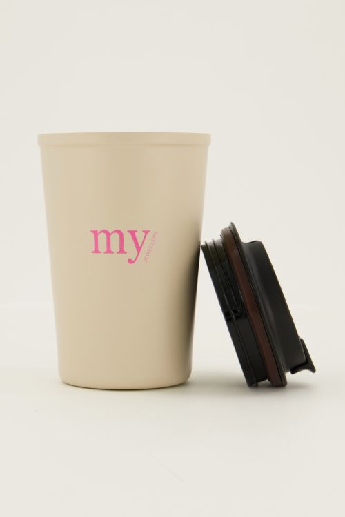Beige koffie beker
