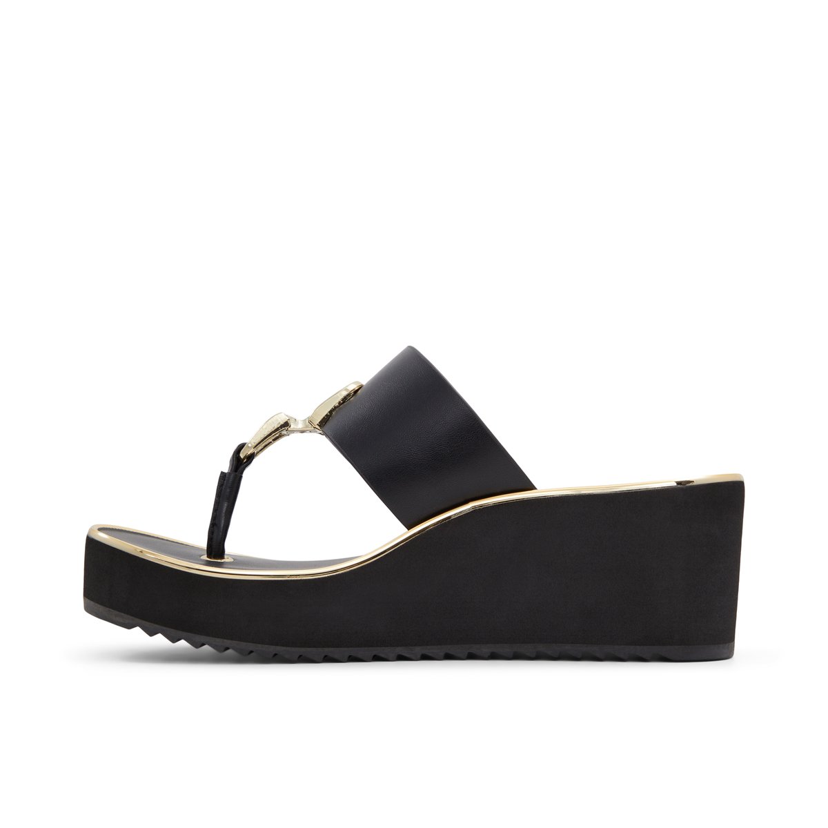 K STUDIO-Rosiyn-Tongs sandales - Talon compensé - Noir