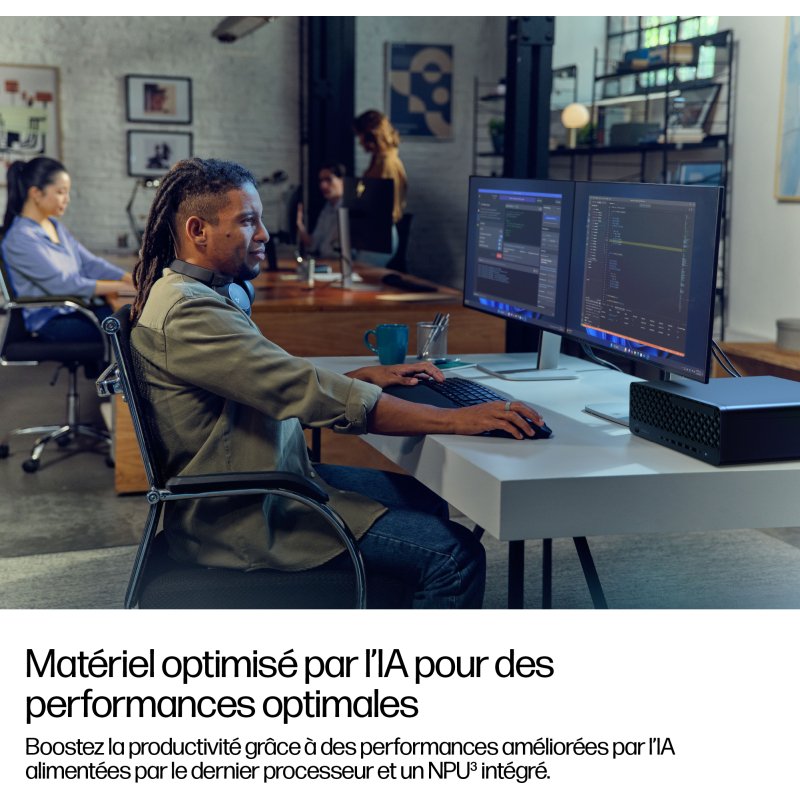HP EliteDesk 8 SFF G1i AI Wolf Pro Security Edition Intel Core Ultra 7 265 16 Go DDR5-SDRAM 512 Go SSD NVIDIA RTX A400 Windows 11 Pro PC AI PC Noir