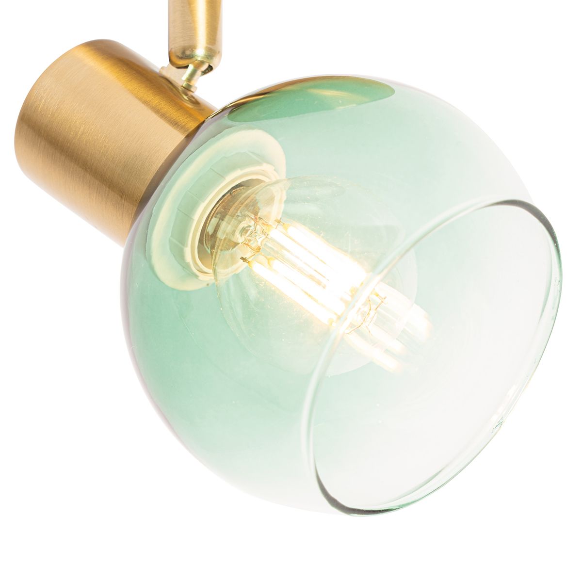 Art Deco spot goud met groen glas - Vidro