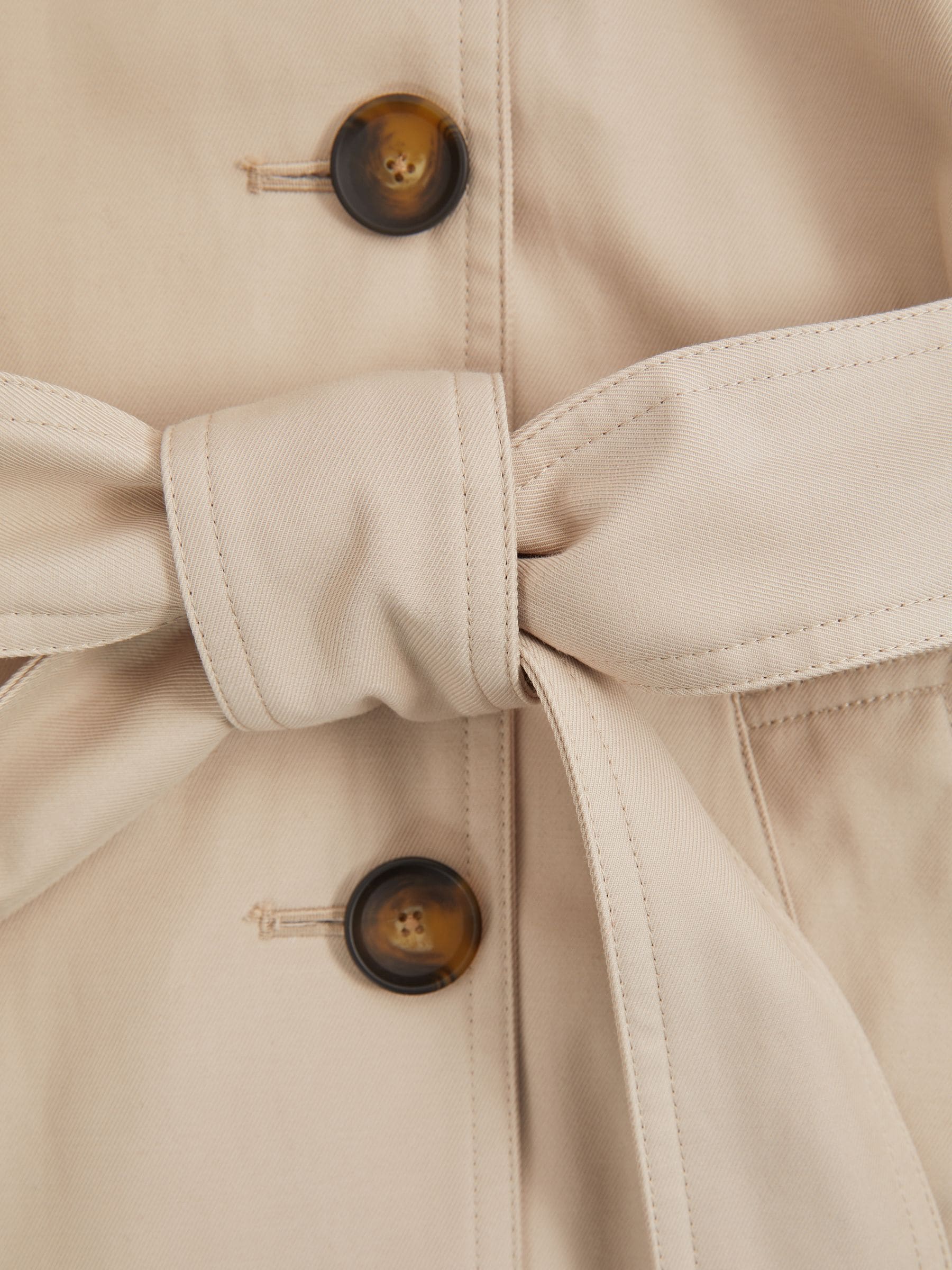 Pastelgeel - Reiss trenchcoat Double breasted Met capuchon