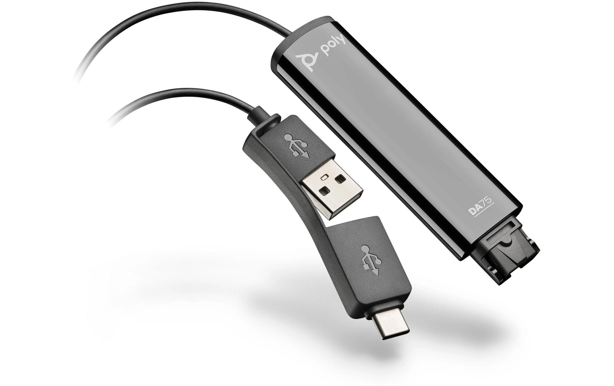 Adapter Poly DA75 USB-A / USB-C - QDIntelligenter digital Adapter für Poly QD-Headsets