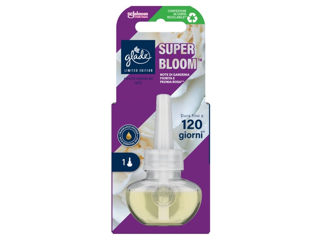 AMBIENTADOR ELÉCTRICO RECARGA GLADE SUPER BLOOM 20ML