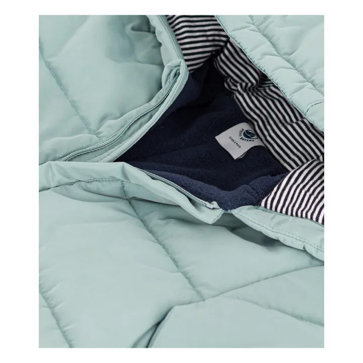 Petit Bateau Pilote Capuche Moufles Retroussables | Vert Menthe