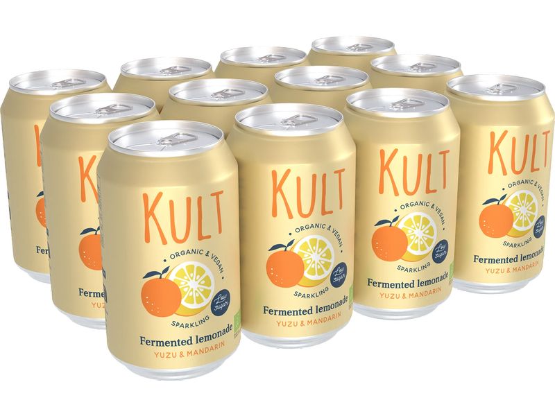 Kult Soft-Drinks Yuzu & Mandarin 12 x 0.33 l Wasserkefir mit Yuzu aus den Hügeln Japans, gepaart mit einer angenehm bitteren Note und süssem Mandarinengeschmack.