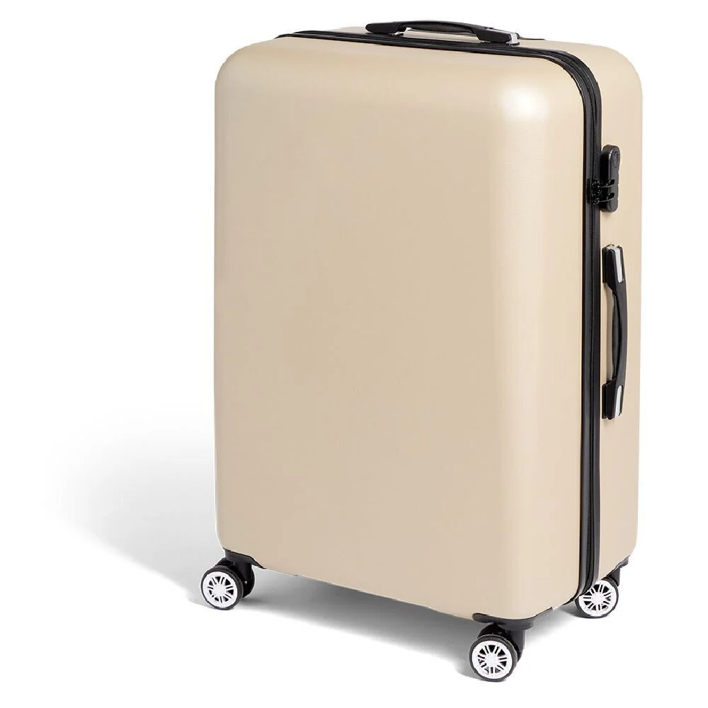 Valise cabine rigide trolley 4 roulettes 104L couleur ivoire