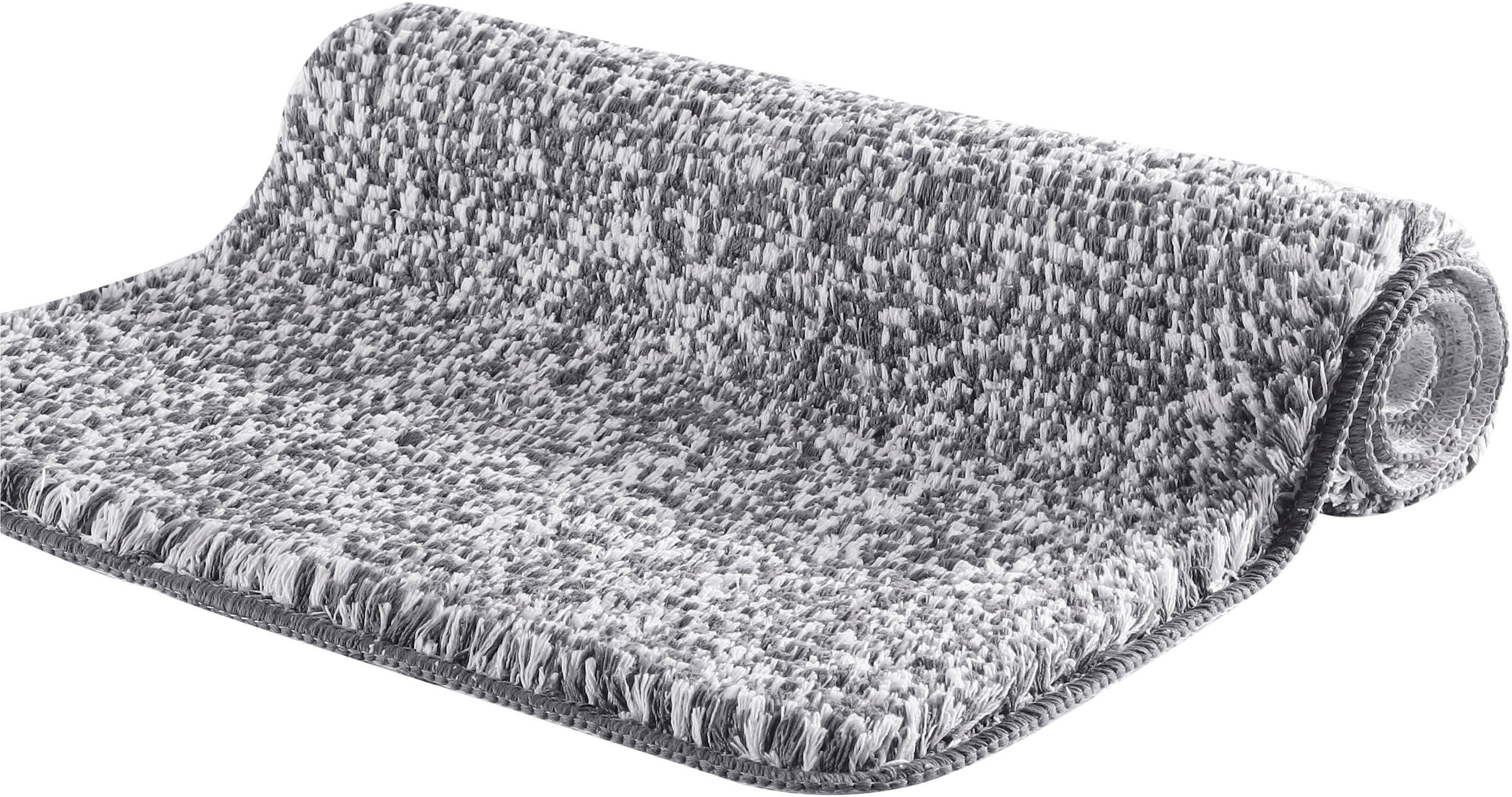 my home Badematte »Vanessa meliert, Badvorleger, Badezimmer Teppich, Duschvorleger« Höhe 20 mm rutschhemmend beschichtet strapazierfähig Badteppich, weiche Haptik, unifarben