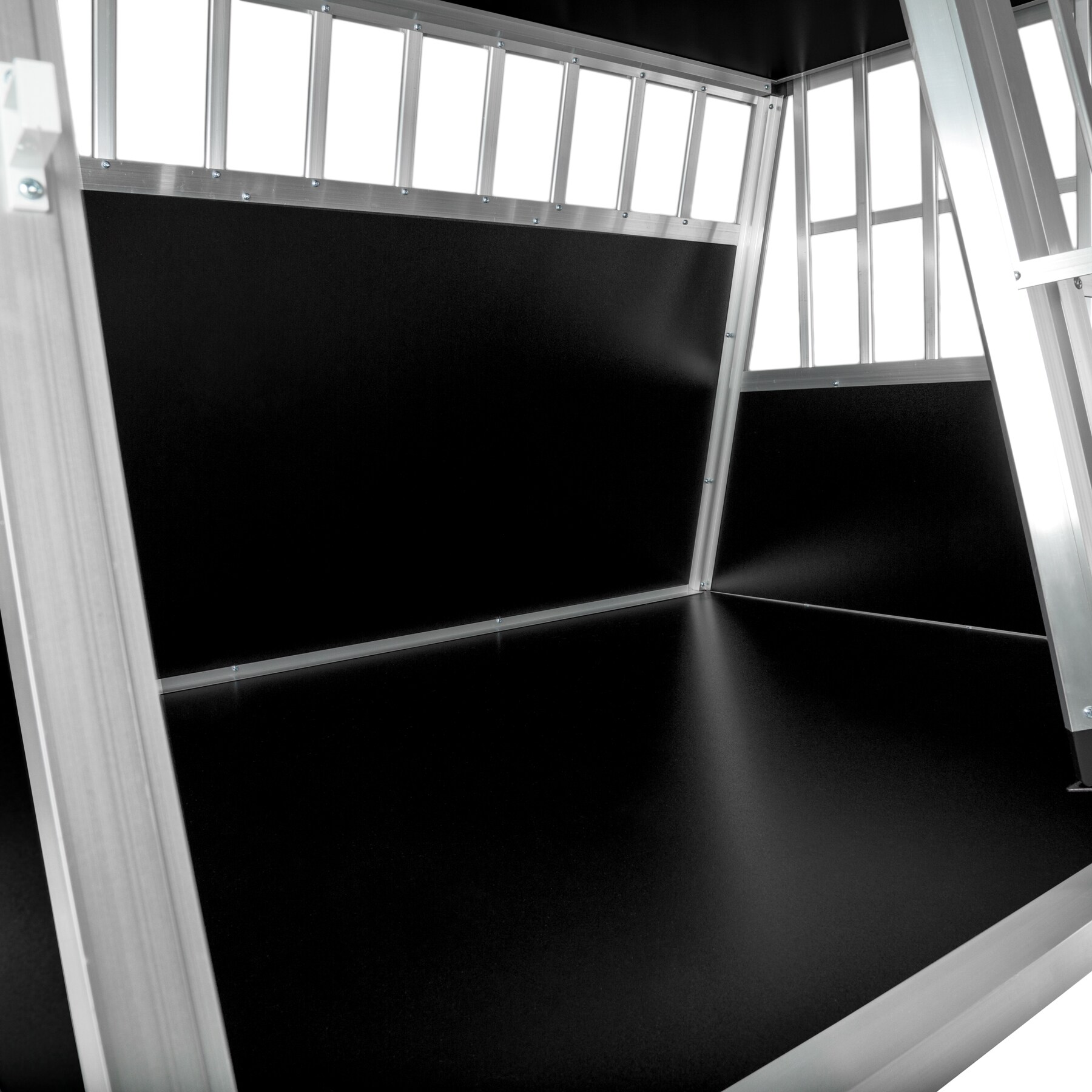 tectake® Hundetransportbox doppel, mit schräger Rückwand, verschließbare Gittertür, mit schützenden Kunststoffecken