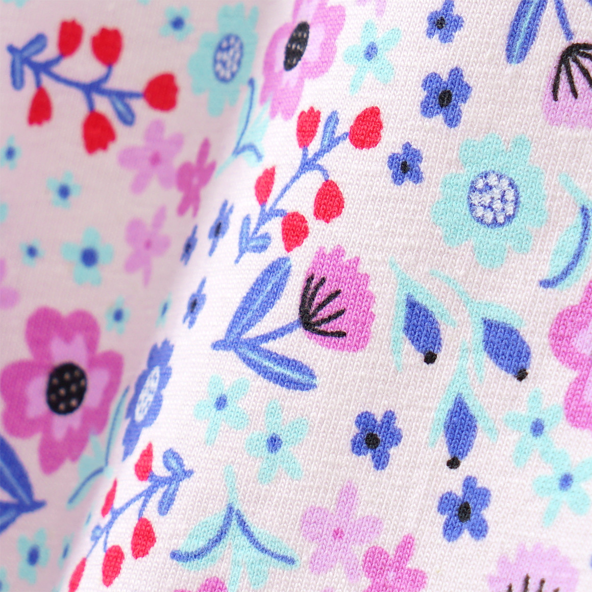 Famy 3 Mädchen T-Shirts mit bunten Motiven helllila / blau / zartrosa