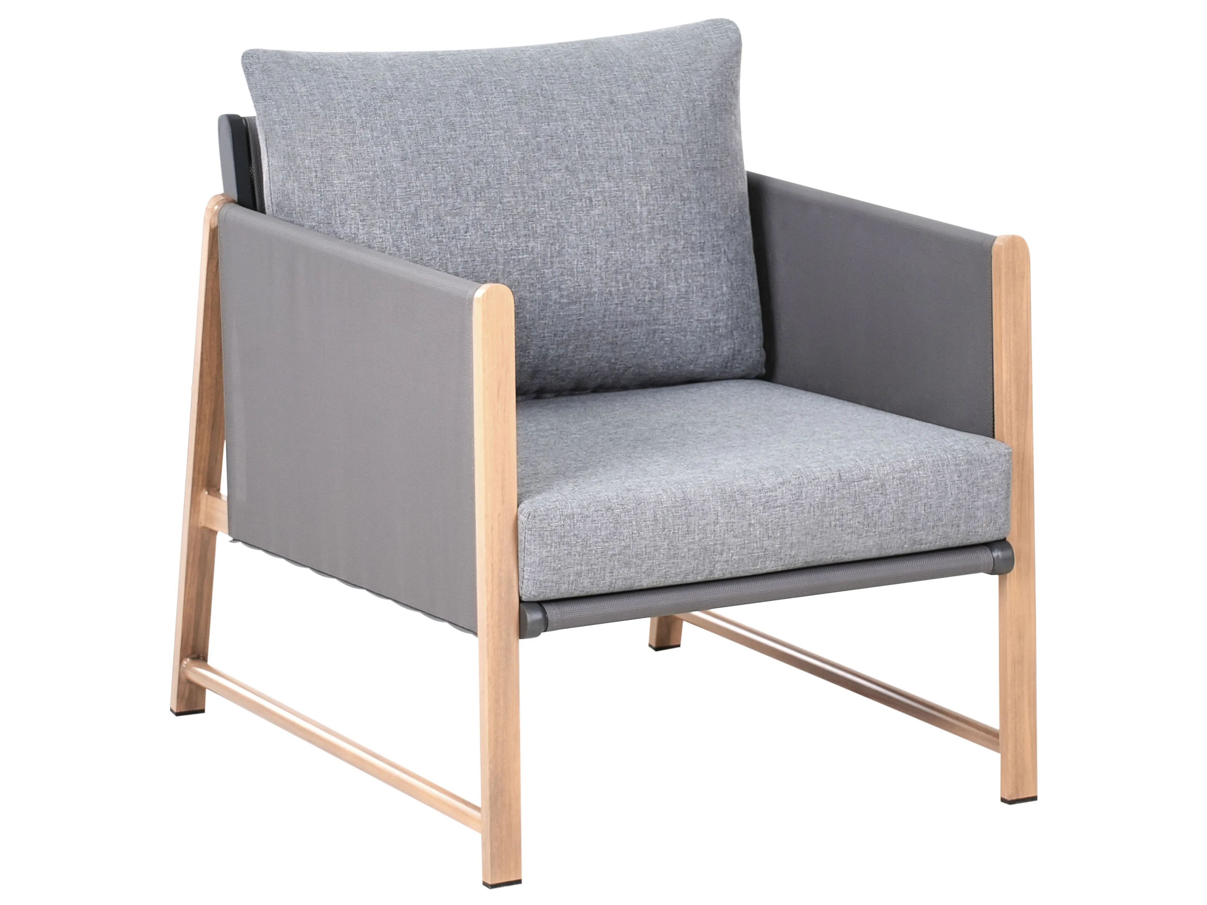 Loungeset met tafel en ottomaan 5-zits NOLA Metaal Grijs