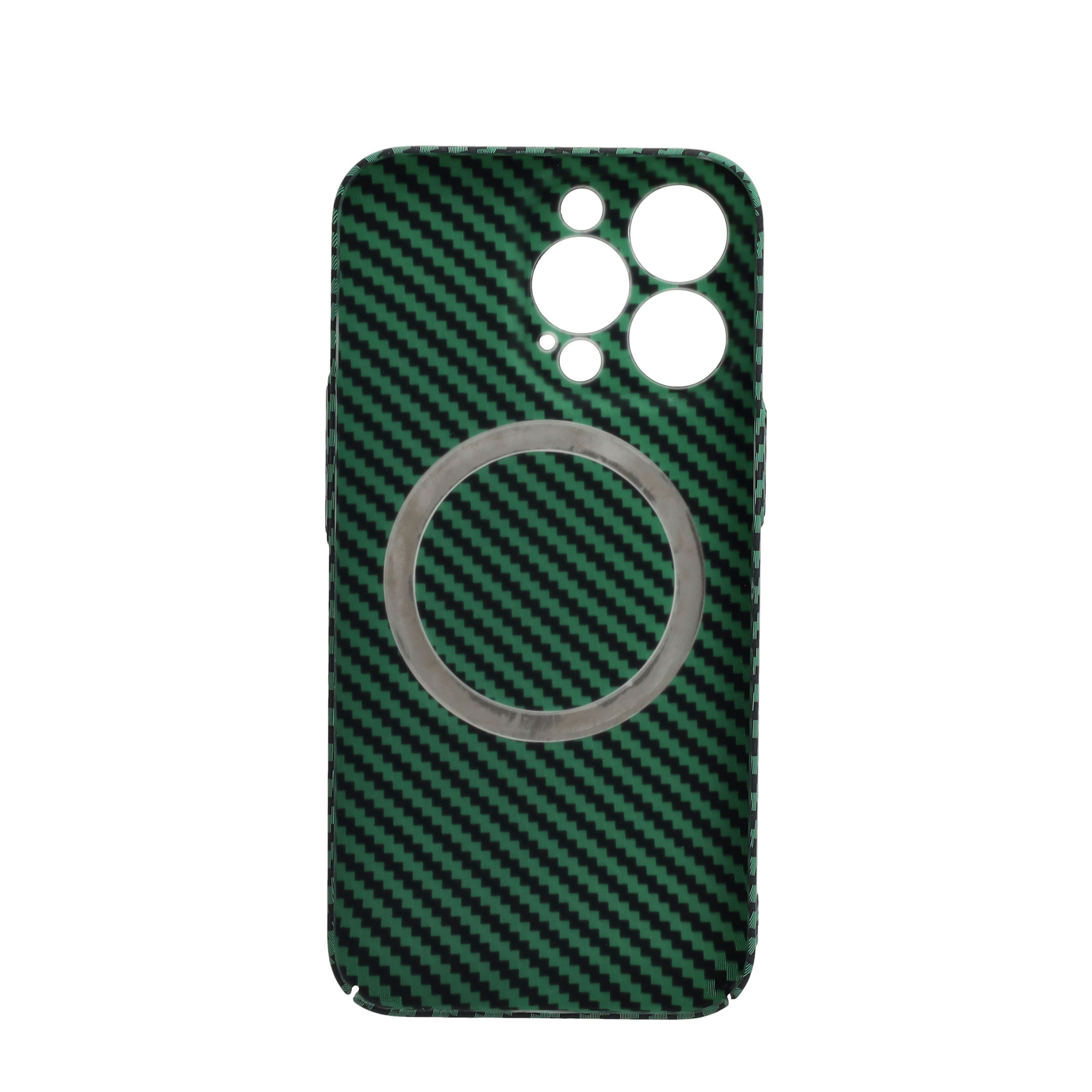 iPhone 13 Pro MagSafe Hardcase Hülle im Carbon Look - Grün