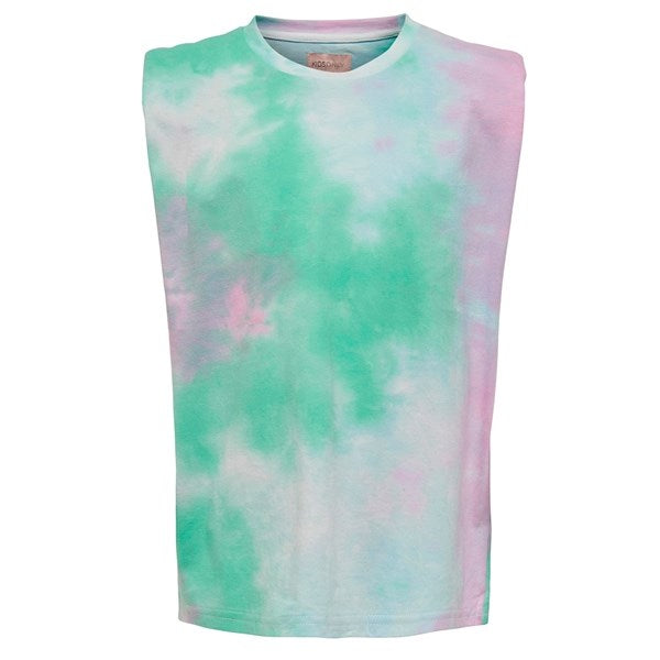 White Tie Dye LB Amy Padded Shoulder T-shirt