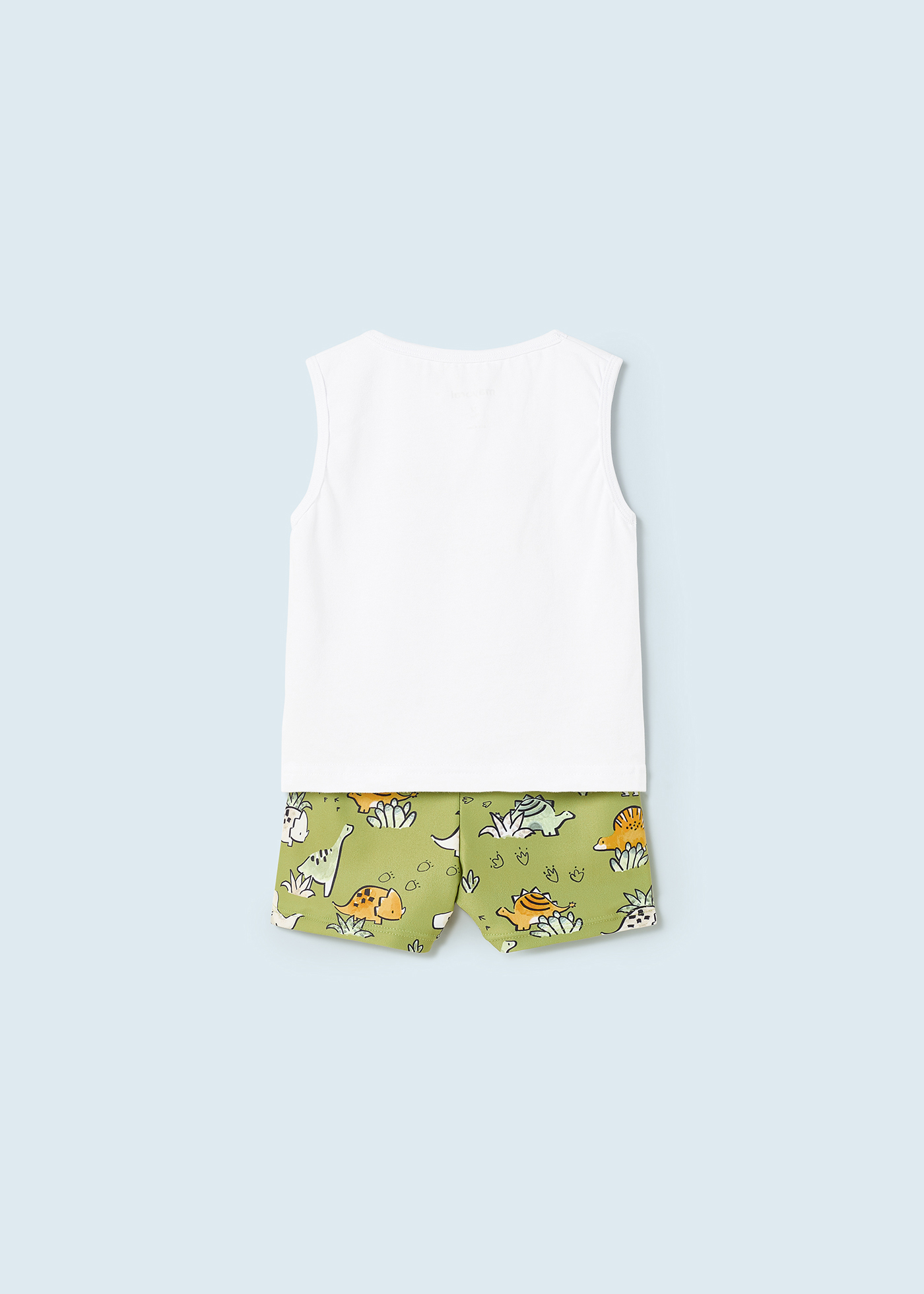 Conjunto de banho para bebê de 2 peças com estampa.