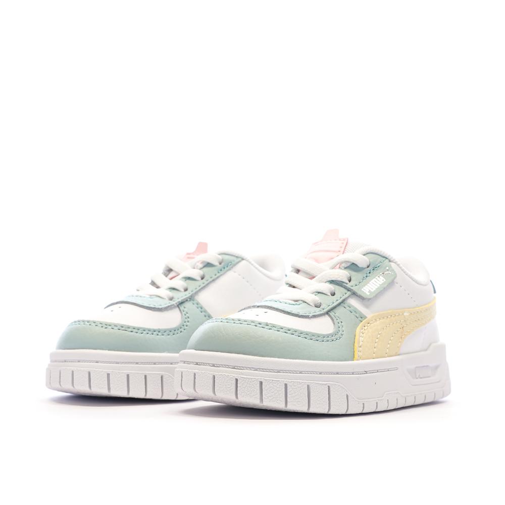 Puma Baskets Blanches/Vert d'Eau/Jaune Garçon/Fille Puma Cali Dream