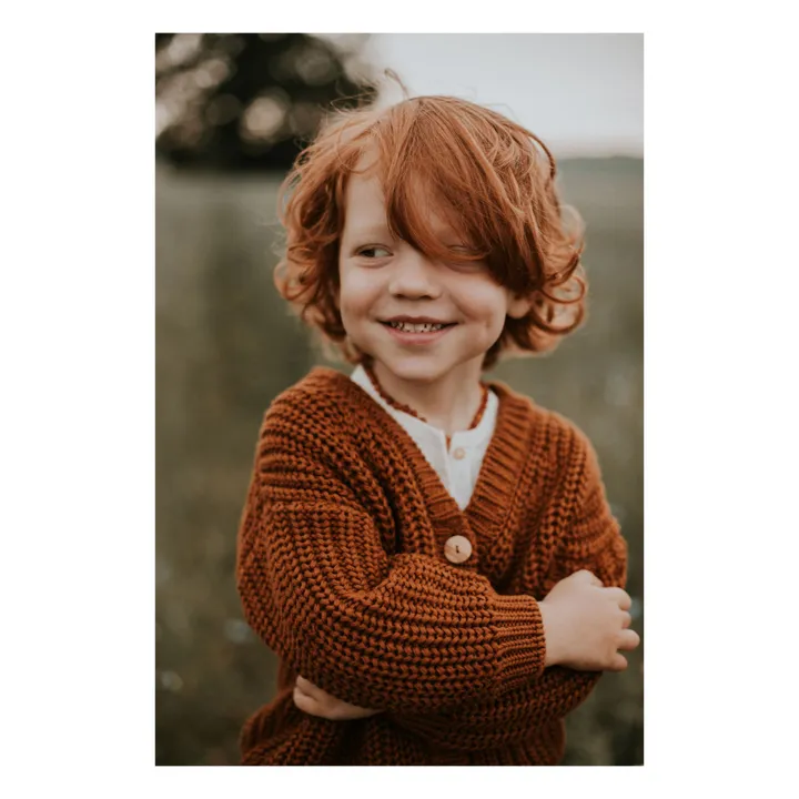 Yuki Cardigan Chunky Coton Bio | Marron