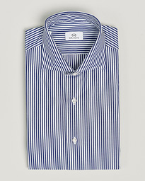 Grigio Cotton Poplin Dress Shirt Light Blue Stripe