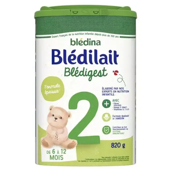 Leite Blédina Blédilait Blédigest Fase 2 820g
