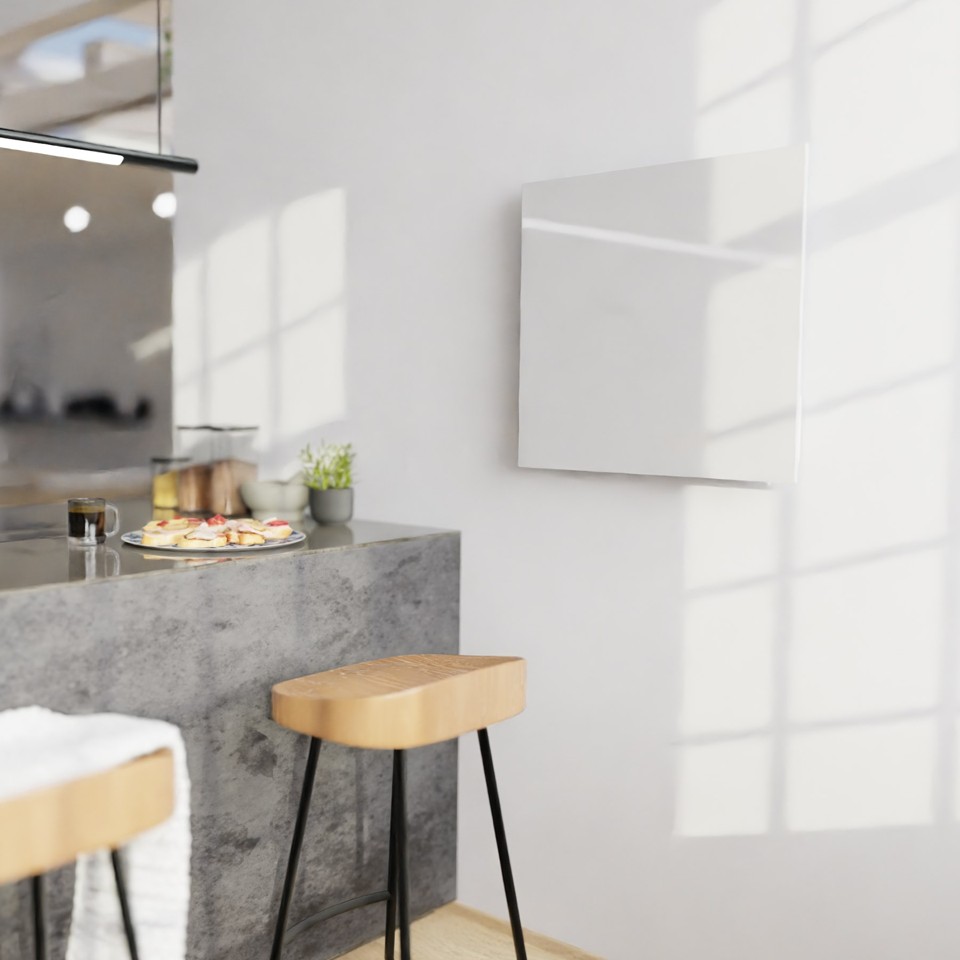 Hombli - Smart IR Glas varmepanel 400W, hvid (400W)