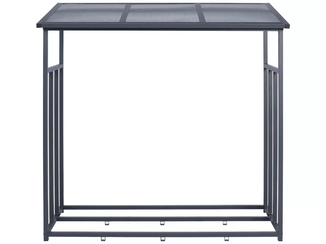 Abri bûche bois de chauffage étagère stockage bois de cheminée 185x185x70 cm